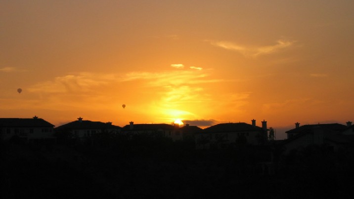 Sunset and Hot Air Baloons from back yard