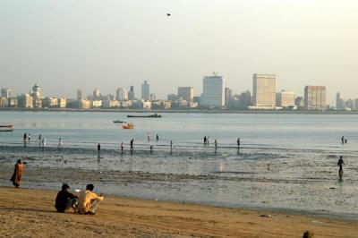 Chowpatty Beach looking towards Nariman Point