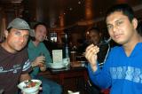 Glenn (Australia), David (NZ), Sharif (Kenya), Farooq (Bangladesh) at a pub along the Royal Mile, Edinburgh