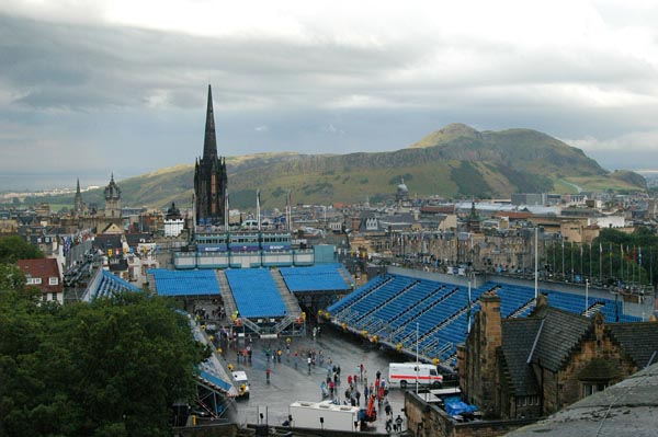 Edinburgh Tattoo grandstands on the Esplanade