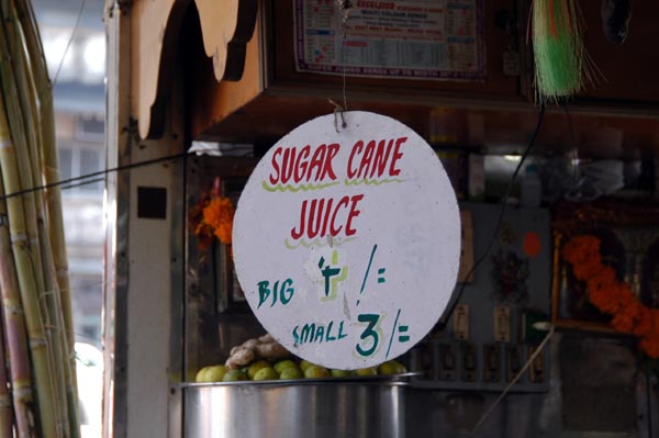 Sugar cane presses serve fresh juice