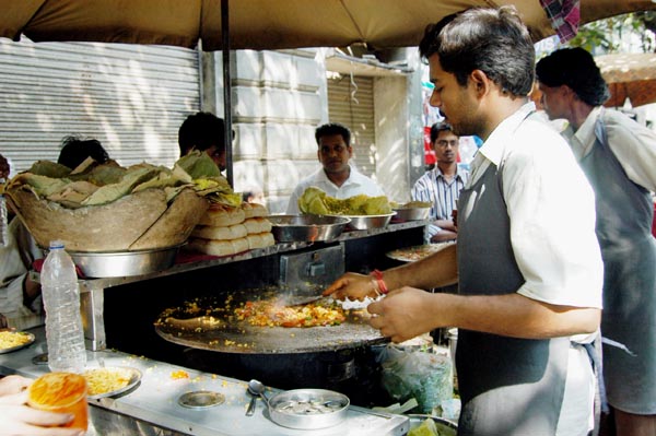 Another of the many stalls preparing fresh food, Mumbai