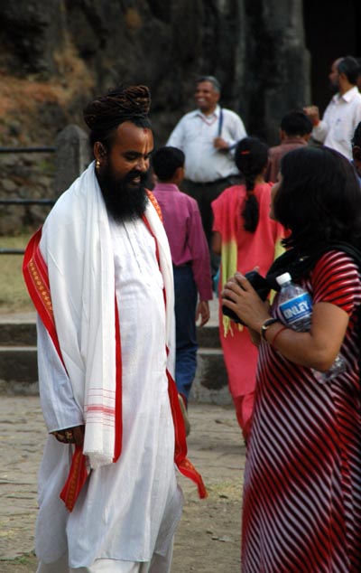 Holy man touring Elephanta