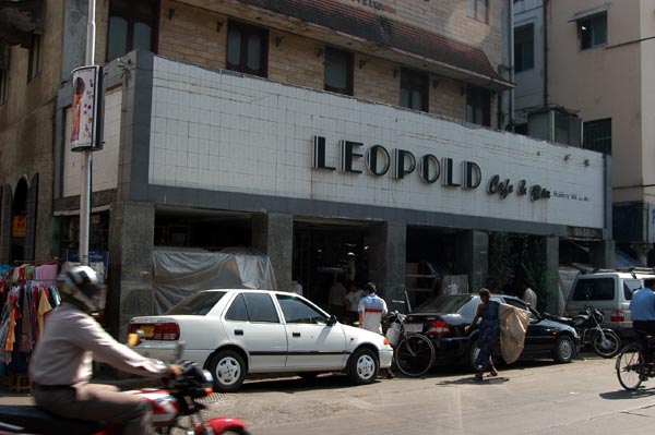 Leopold's Cafe, Colaba Causeway, is a major traveller hangout