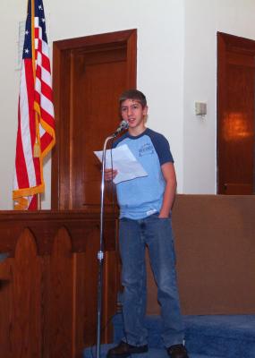 Ryan Donahoo begins the St. John's UCC Christmas Program