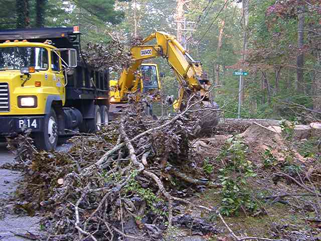 NC Department of Transportation cleaning up the tree trash