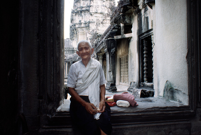  A fortune teller inside Angkor Wat.