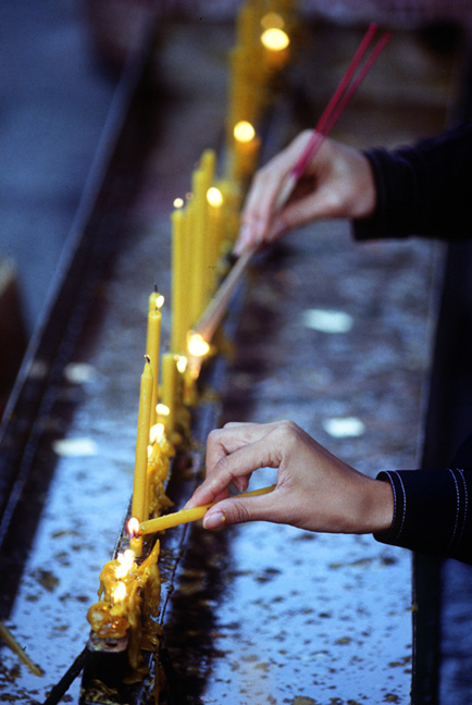   Candle offerings.