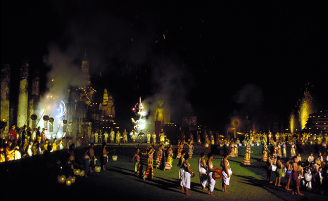   Loi Krathong in Sukhothai.