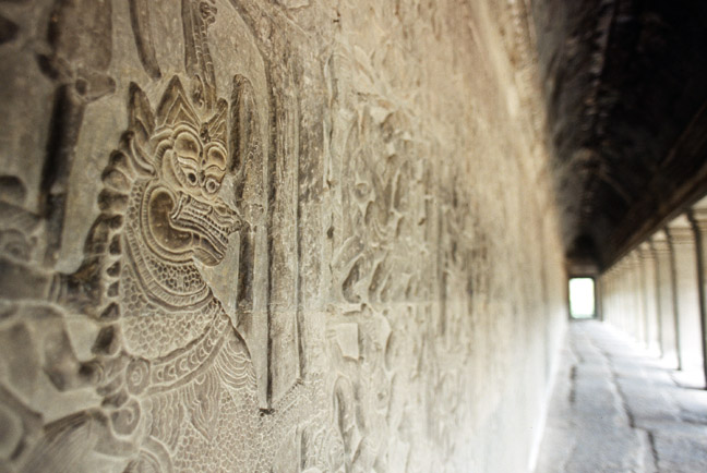  The bas-reliefs at Angkor Wat.