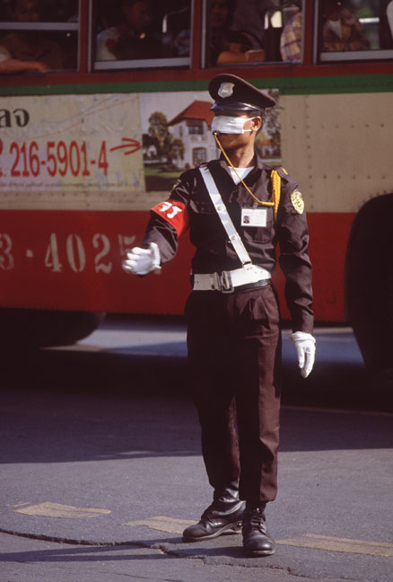  Traffic police in Bangkok have high rates of respiratory diseases.