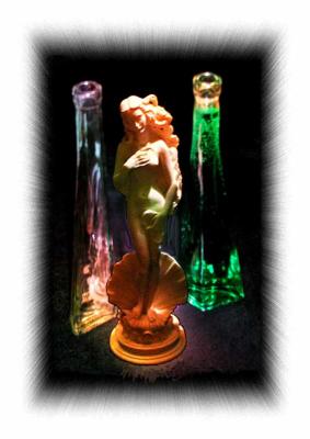 Statue and Bottles