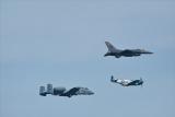 A-10, F16, and P-51D Mustang