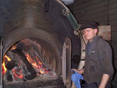 Creating steam for generating power for the town