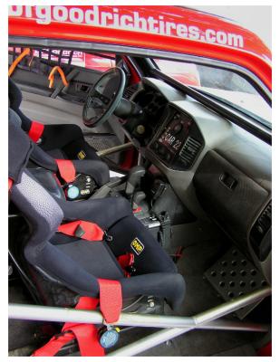 The interior of the Pajero
