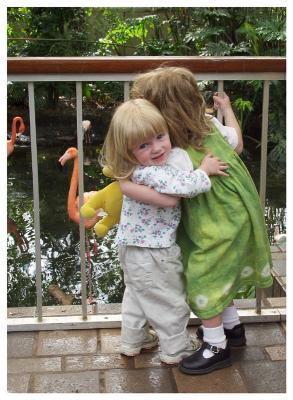 Big hugs; Little girls