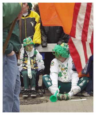 On St. Patrick's Day red, white, blue AND  green are colors of the day!