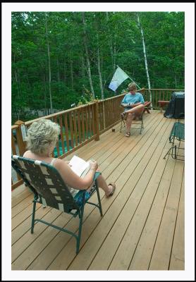 Day 7: Finds Michaele & Liz reading on the deck...