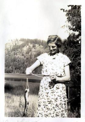 Grandma with catch, ca. 1940, (391c)