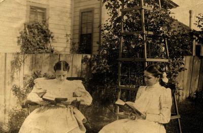 Ethel with friend, Irene, 1906 (240)