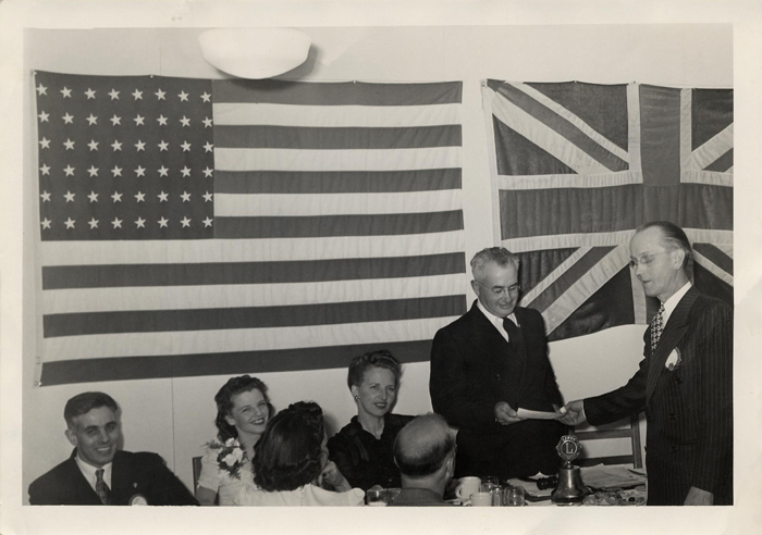 At Lions Club function, 1947 (399)