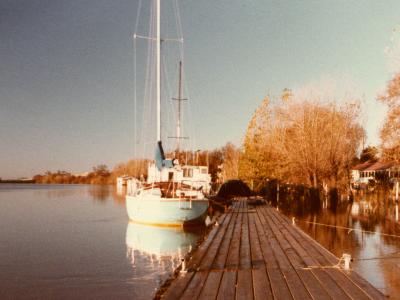 Sri Lahiri at dock on Sacramento River