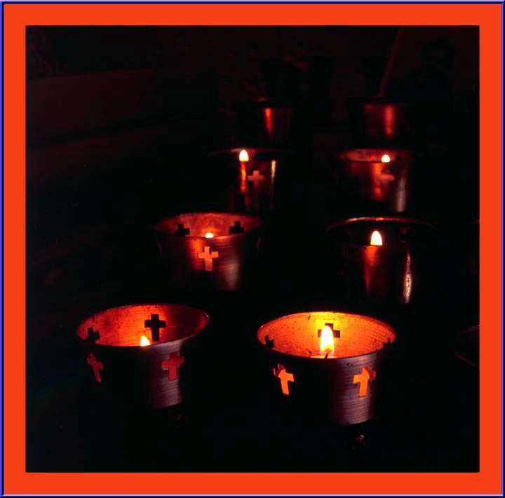 Candles Glimmer the Santa Isabel Mission