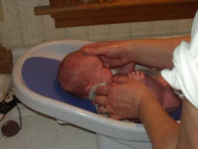 First bath at home