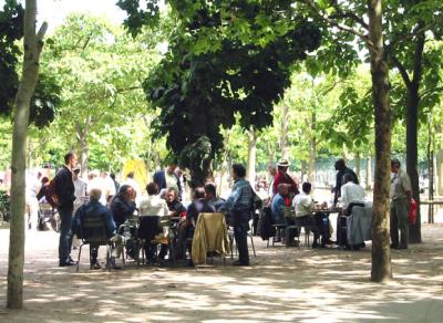 Playing cards in the Luxembourg Gardens