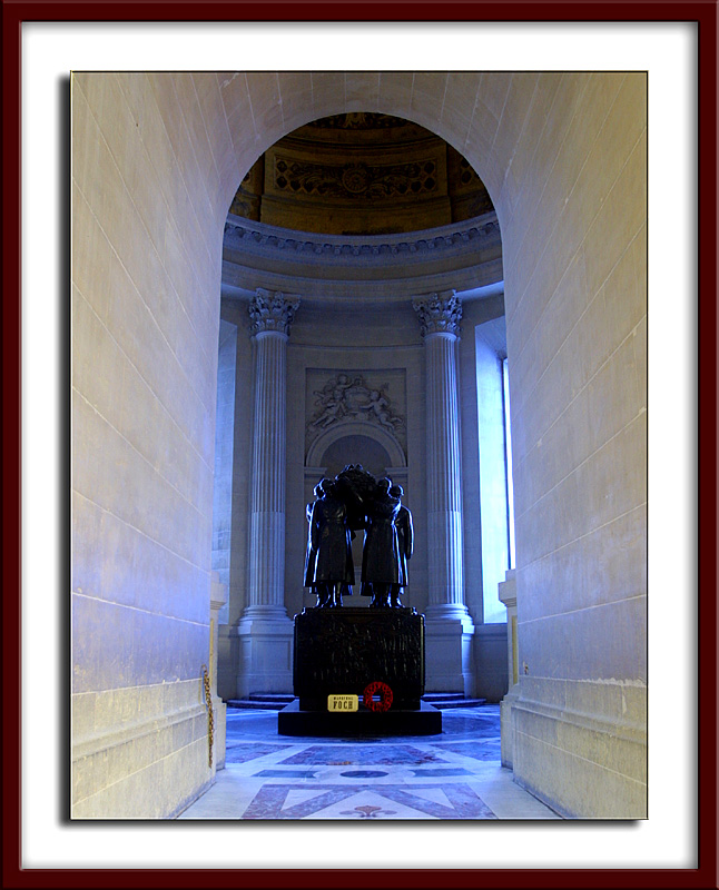 On the side, Marshal Foch bronze tomb