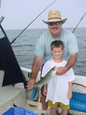 8/17/04 - McNew Charter -1st Rock before heavy Thunderstorm moved us off the bay.