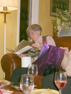 Janice enjoying the contents of the purple bag, but not for long ...