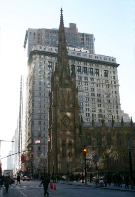 Trinity Church Near Wall Street on Broadway