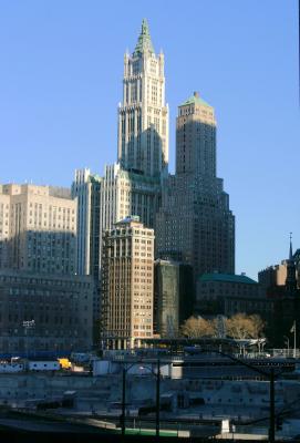 Ground Zero and Woolworth Building from the Winter Garden