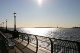 Hudson River Promenade with the Statue of Liberty and Verrazano Bridge on the Distant Horizon