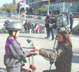 Cablevisions' News 12 New York sent a one woman crew. At the end of the interview, the young man was directed to ride away from the camera. He did so, and was never seen again...The reporter laughed.
