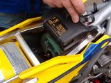 Airfilter access with battery pivoted up