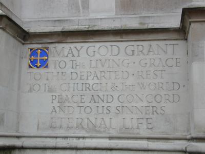 Westminster Abbey, memorial valediction, front - March 21, 2002
