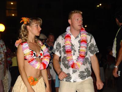 Hawaiian party on the beach