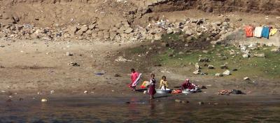 Kids playing by the Nile