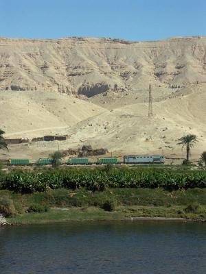 Train by in Egypt by the Nile