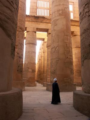 In the forest of columns at Karnak