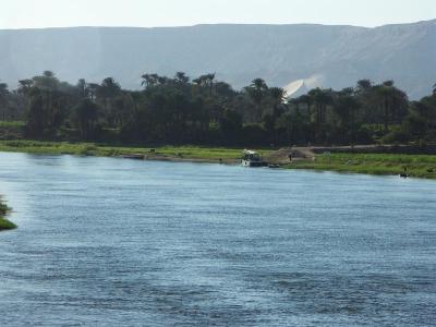 The Nile flows