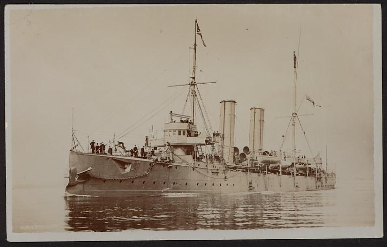 Cruiser HMS BRILLIANT Blockship Ostend