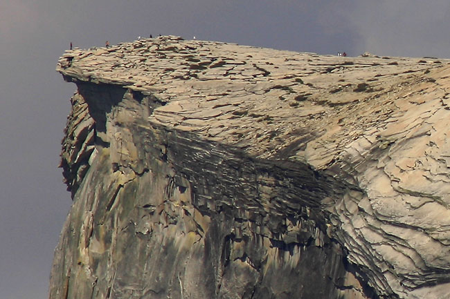 Hikers at the top of Half Dome