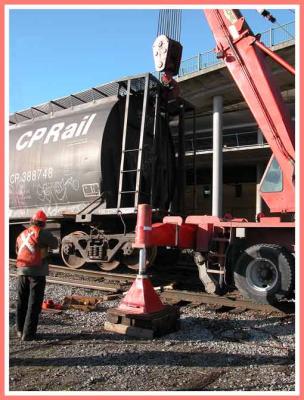 Lifting one end.