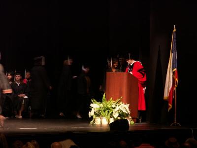 Approaching to receive diploma