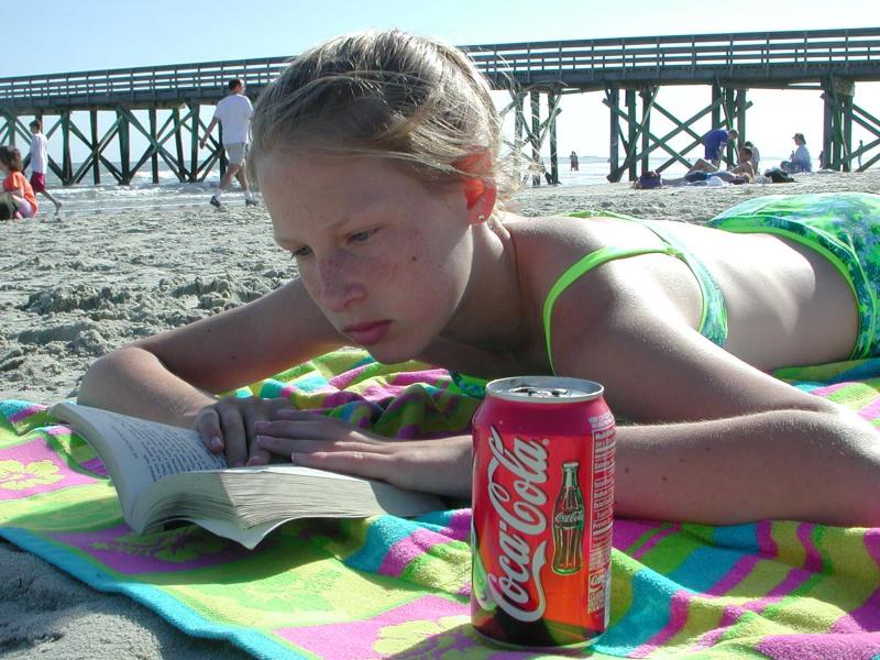 Sarah takes a beach break  03/24/2002