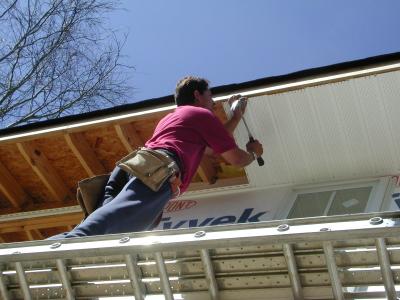 The final stretch of soffit  03/14/2002