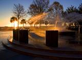 Waterfront Park Circular Fountain at Sunrise